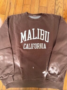 Brandy Melville Brown Malibu California Crewneck Sweatshirt